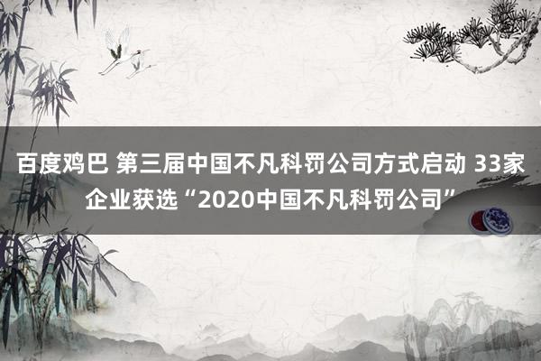 百度鸡巴 第三届中国不凡科罚公司方式启动 33家企业获选“2020中国不凡科罚公司”