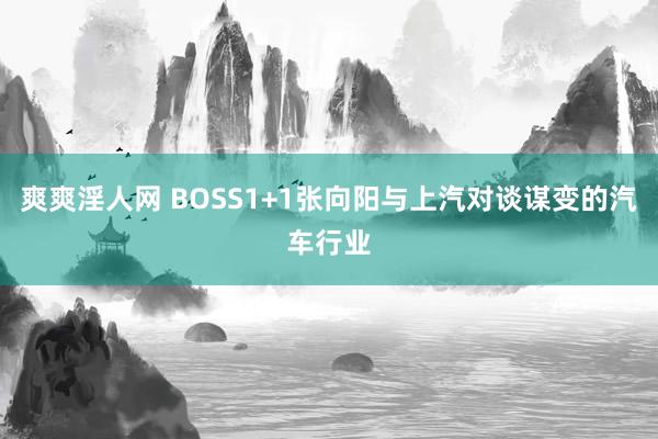 爽爽淫人网 BOSS1+1张向阳与上汽对谈谋变的汽车行业