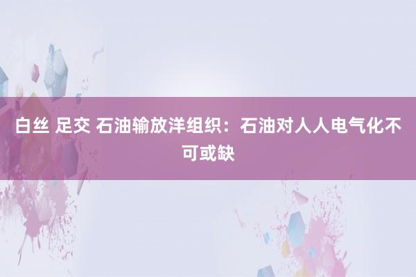 白丝 足交 石油输放洋组织：石油对人人电气化不可或缺