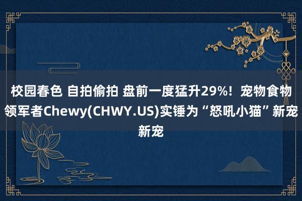 校园春色 自拍偷拍 盘前一度猛升29%!  宠物食物领军者Chewy(CHWY.US)实锤为“怒吼小猫”新宠
