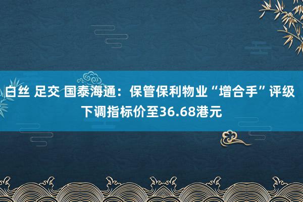 白丝 足交 国泰海通：保管保利物业“增合手”评级 下调指标价至36.68港元